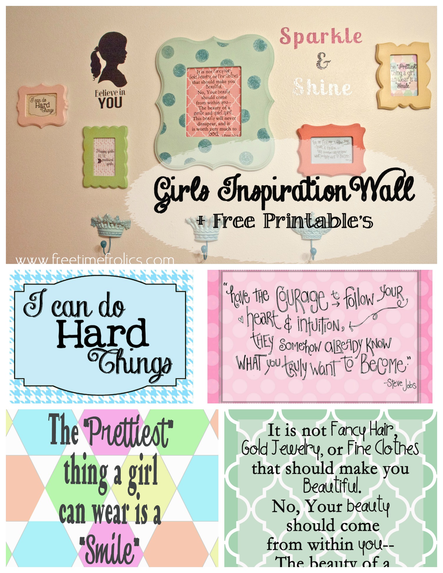 Girls Inspiration Collage Wall Free Printable Free Time