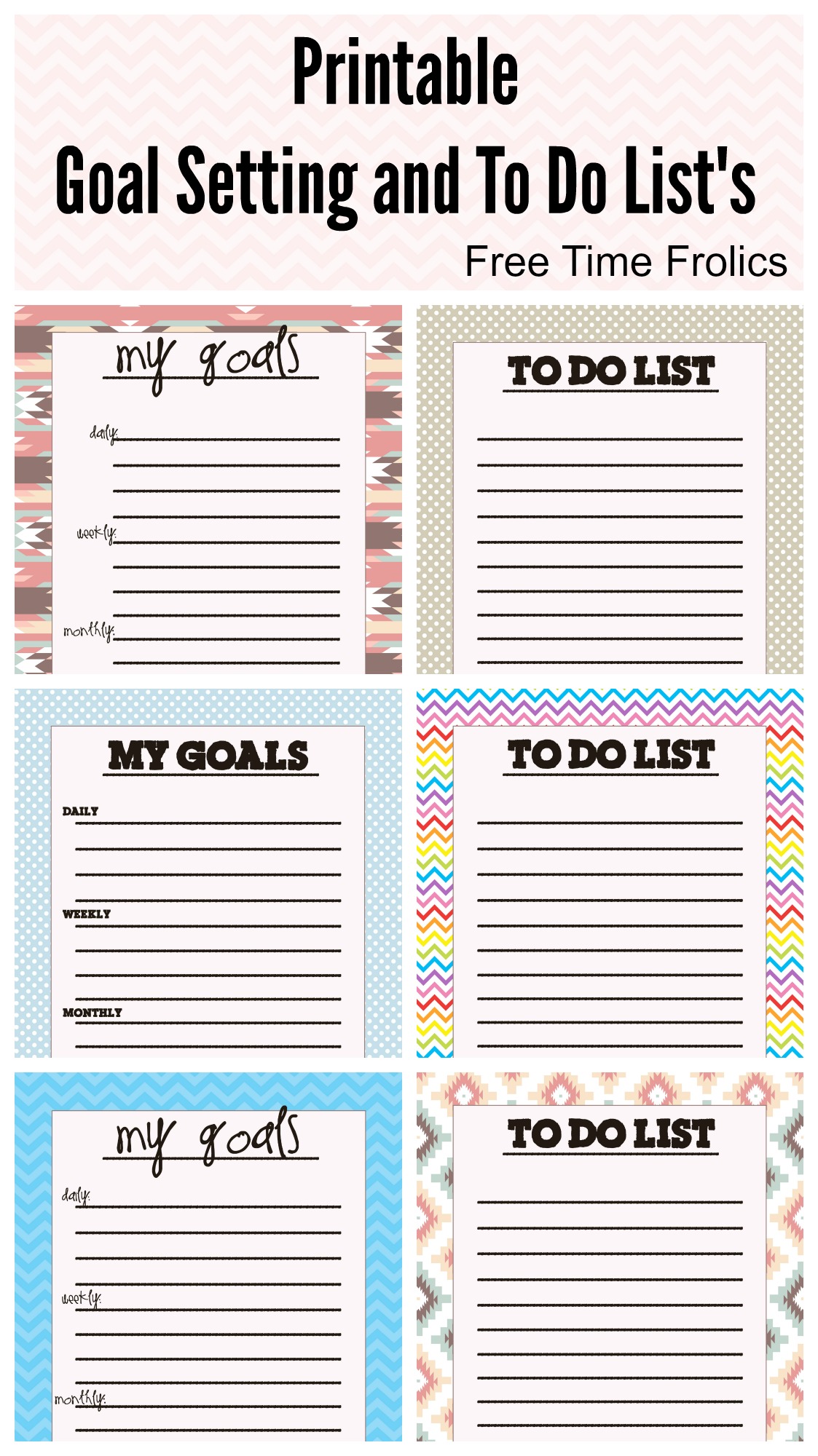 Goal Setting And To Do List Printables