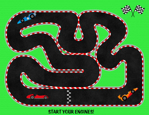 race track printable quiet book page