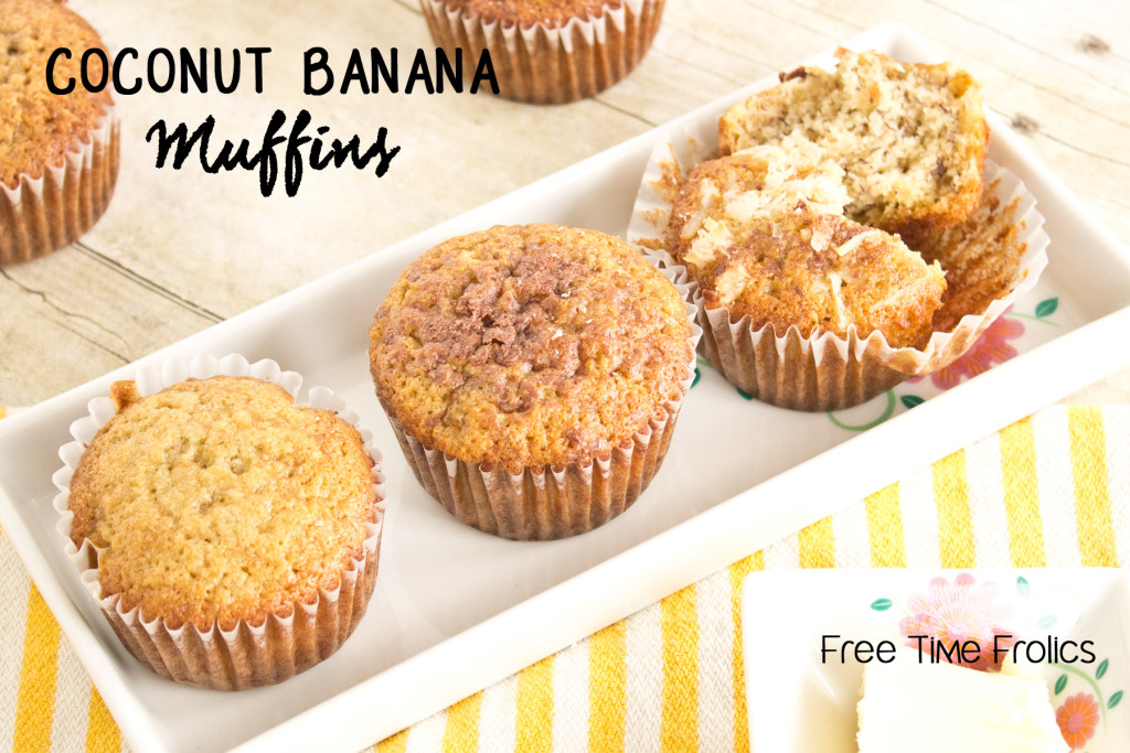coconut banana muffins recipe www.freetimefrolics.com