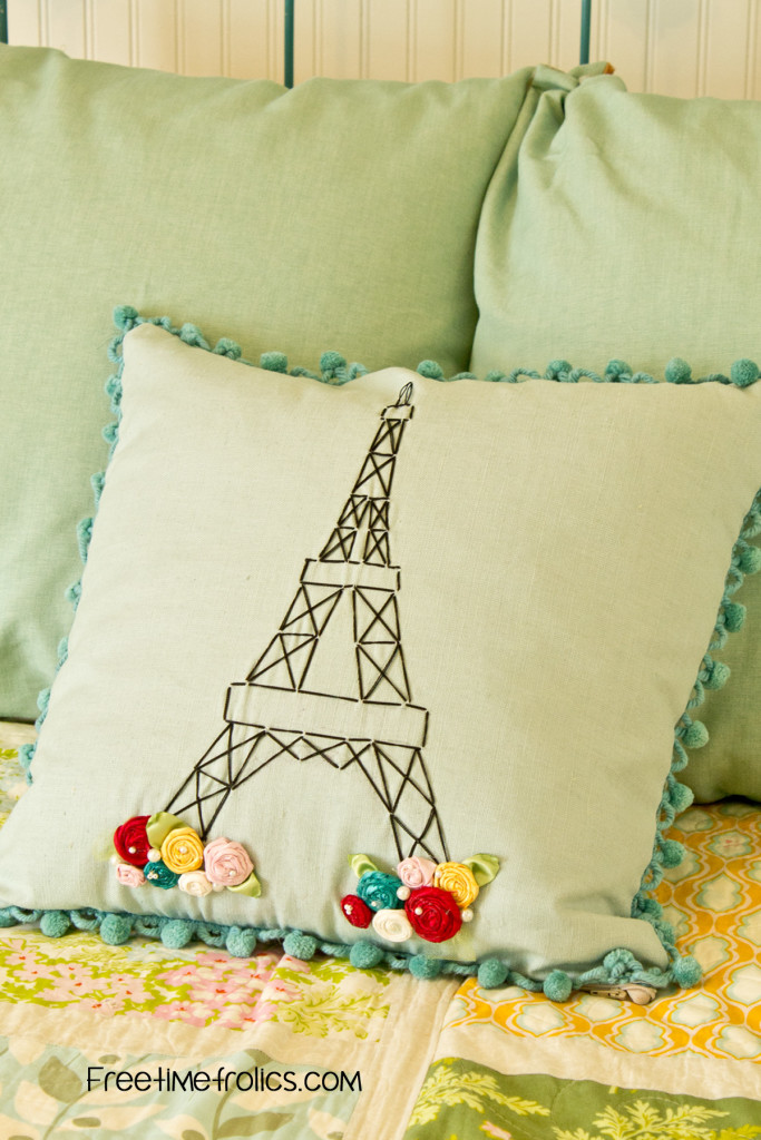 eiffel tower pillow cover www.freetimefrolics.com