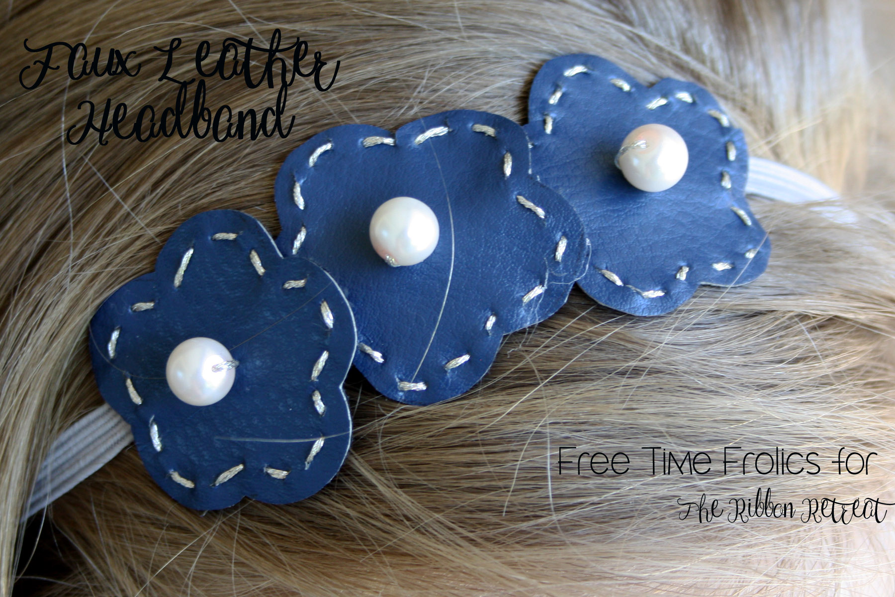 faux leather floral headband www.freetimefrolics.com