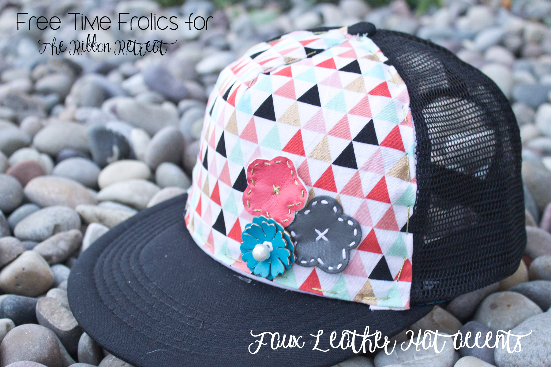 trucker hat faux leather accents www.freetimefrolics.com