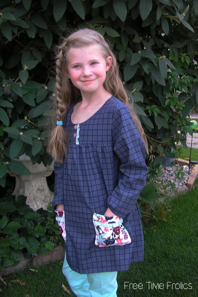 riley blake posy garden fabric tunic www.freetimefrolics.com