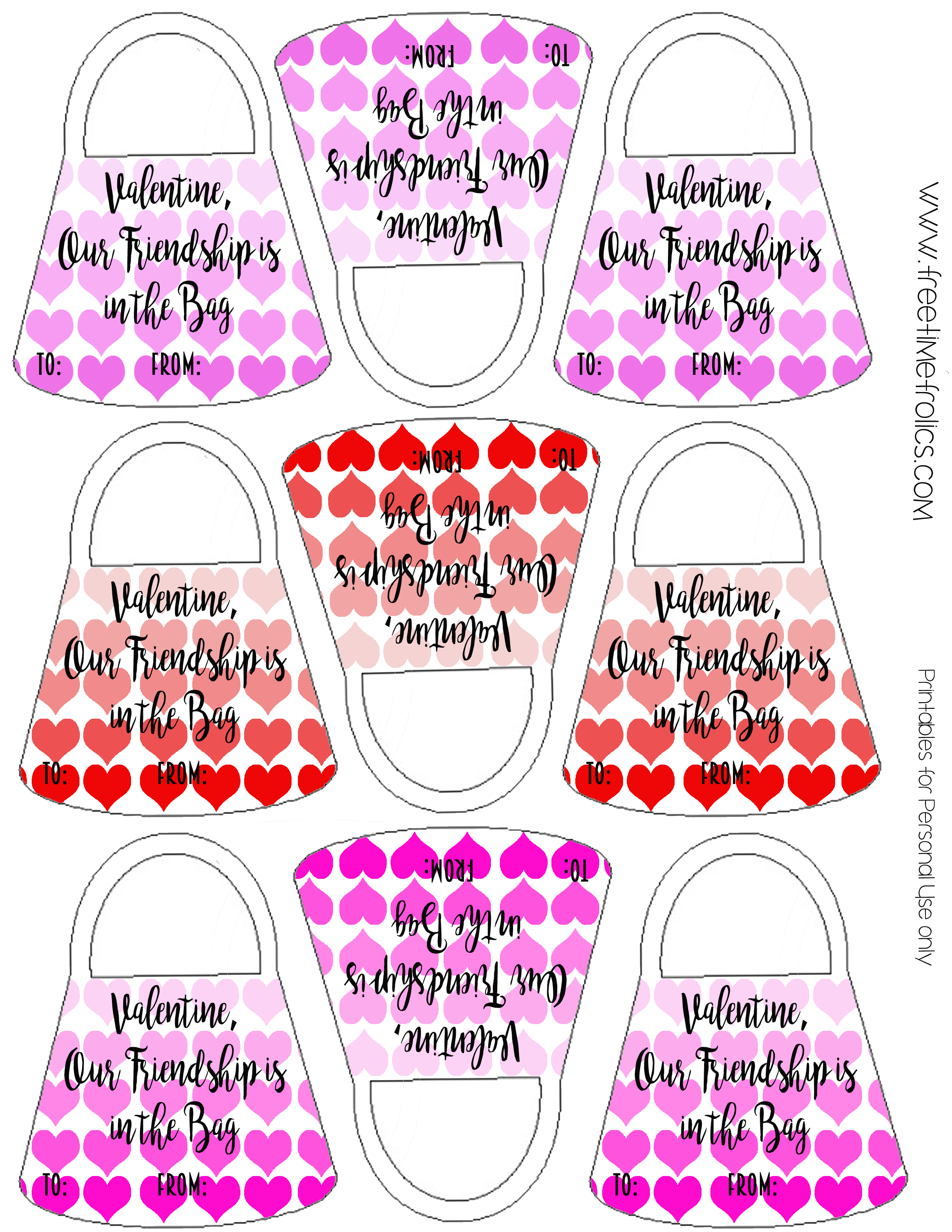 Friendship is in the bag valentine classroom printable