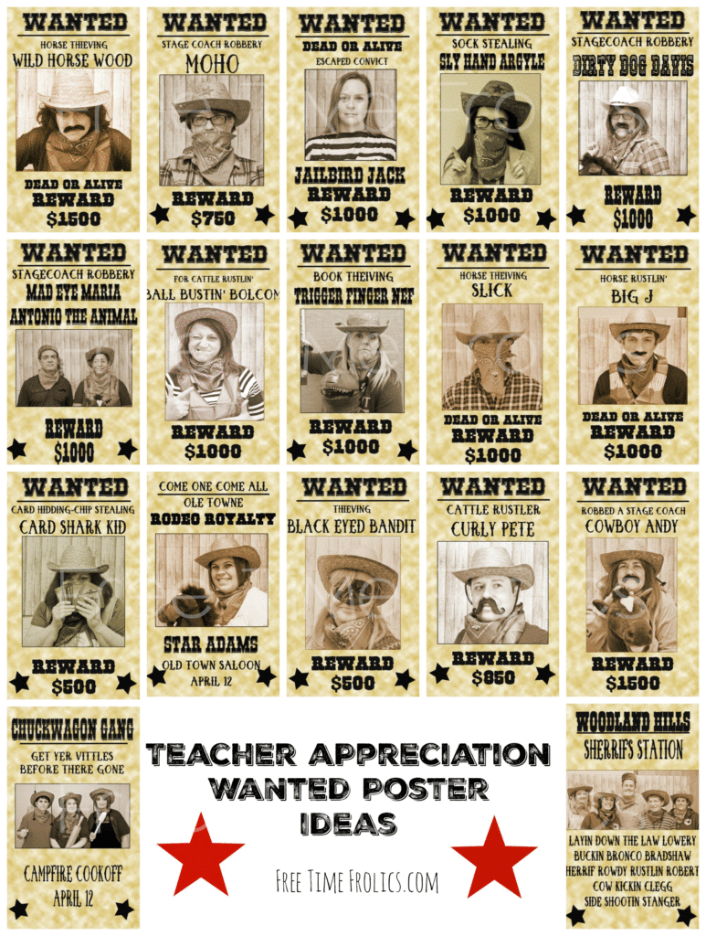 teacher appreciation wanted poster ideas www.freetimefrolics.com