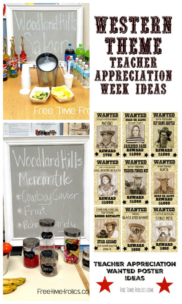 cowboy theme teacher appreciation week www.freetimefrolics.com