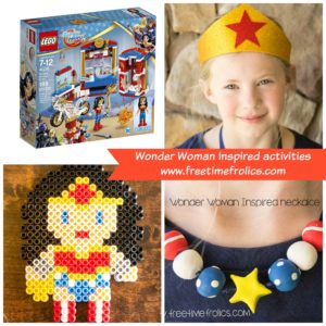 wonder woman inspired crafts for kids. www.freetimefrolics.com