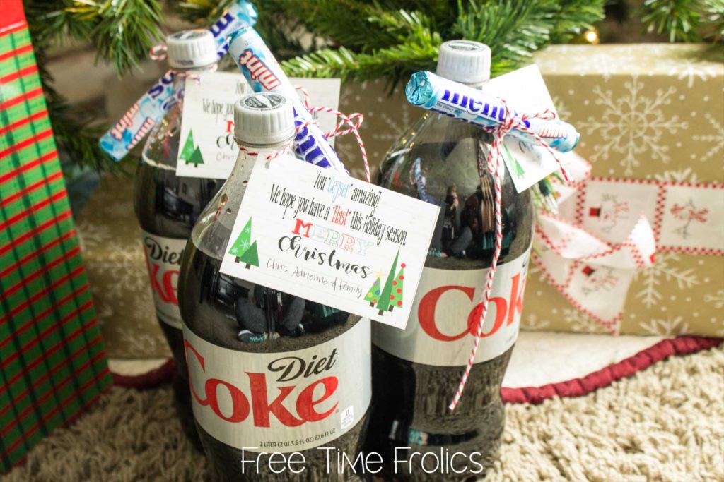 Diet Coke and Mentos neighbor Gift idea www.freetimefrolics.com