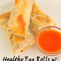 Homemade Healthy Egg Rolls with Sweet & Sour Sauce
