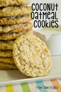 coconut oatmeal cookies recipe www.freetimefrolics.com #recipe
