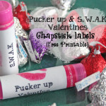 Pucker up Valentine Chapstick Lables {Free Printable}