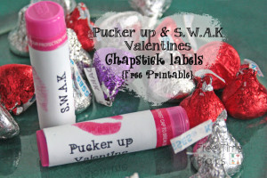 pucker up valentine chapstick lables www.freetimefrolics.com