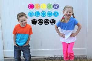 DiY color block tees for kids www.freetimefrolics.com