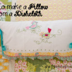 How to cover a pillow with a Dishtowel DIY