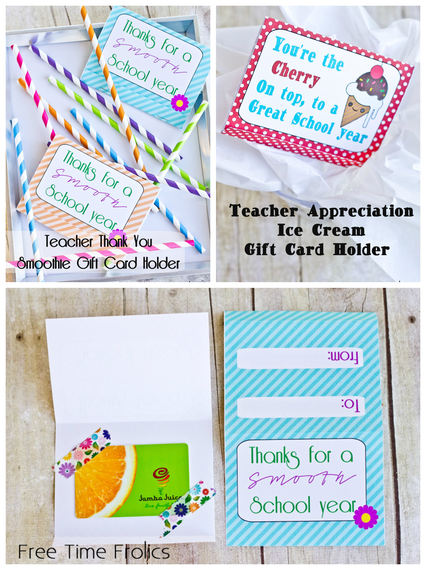 Free Teacher Appreciation Gift Card Printables - Free Time Frolics