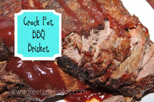 Crock pot BBQ Brisket recipe www.freetimefrolics.com