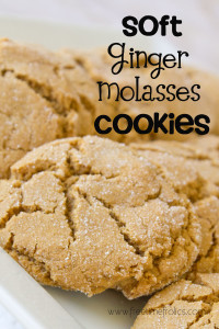 soft ginger molasses cookies recipe www.freetimefrolics.com