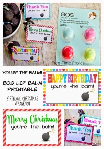 birthday, christmas, thank you lip balm printable, www.freetimefrolics.com