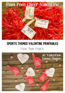 Sports fan printable valentines @ www.freetimefrolics.com